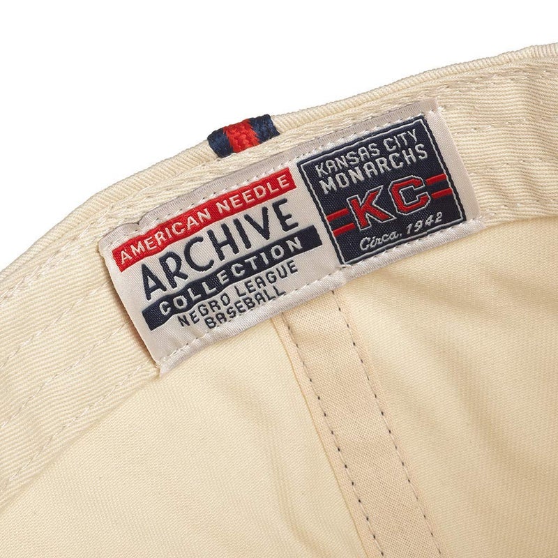 AMERICAN NEEDLE Archive Negro League Kansas City Monarchs Baseball Dad Hat, Ivory/Dark Red - Image 2